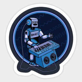 Synth Musician Robot playing Synthesizer Sticker